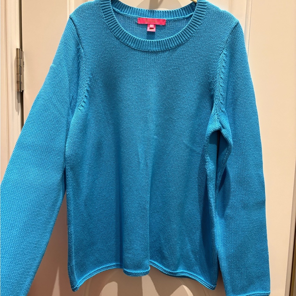 Lilly Pulitzer Vibrant Blue Crew Neck Sweater